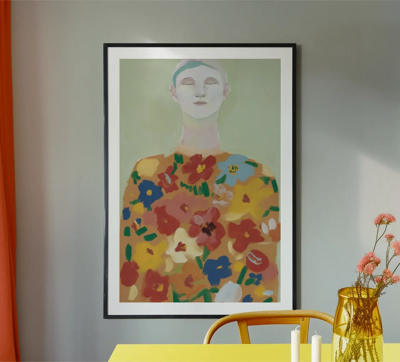 Sguardo muto di fioritura poster con telaio in legno da Arcane Shade
