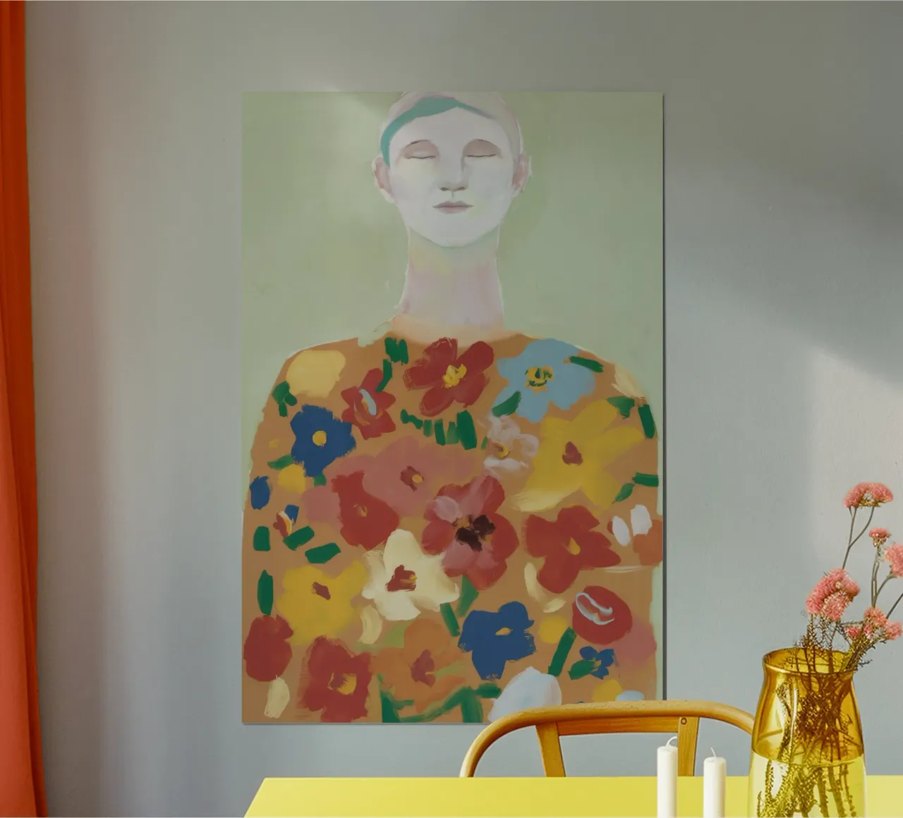 Sguardo muto di fioritura poster con telaio in legno da Arcane Shade
