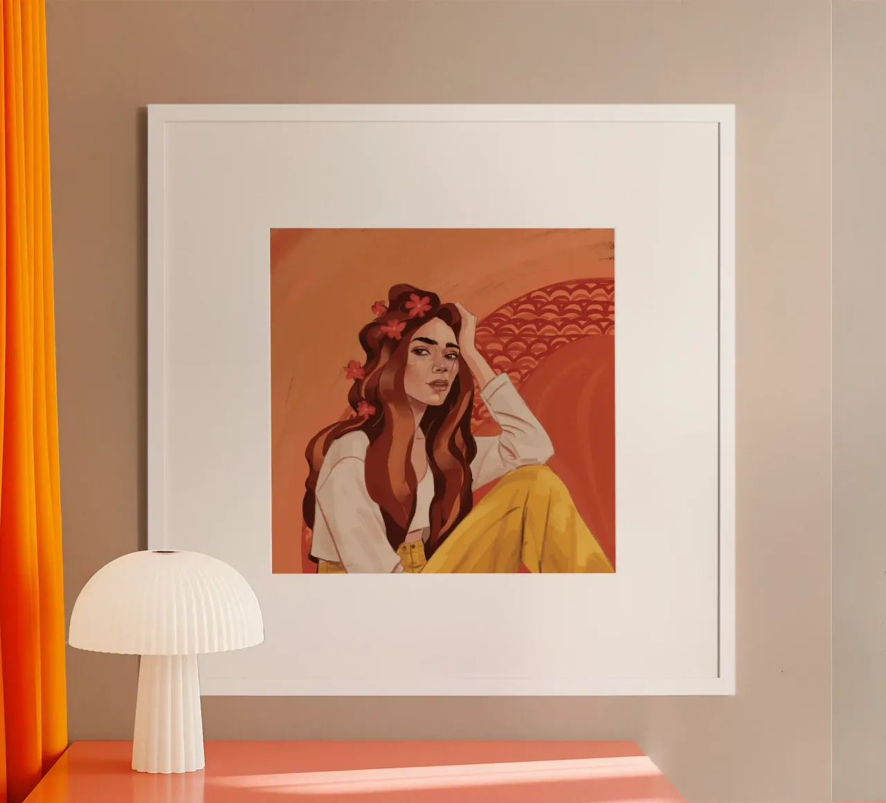 Stato d'animo del tramonto poster con telaio in legno da Arcane Shade