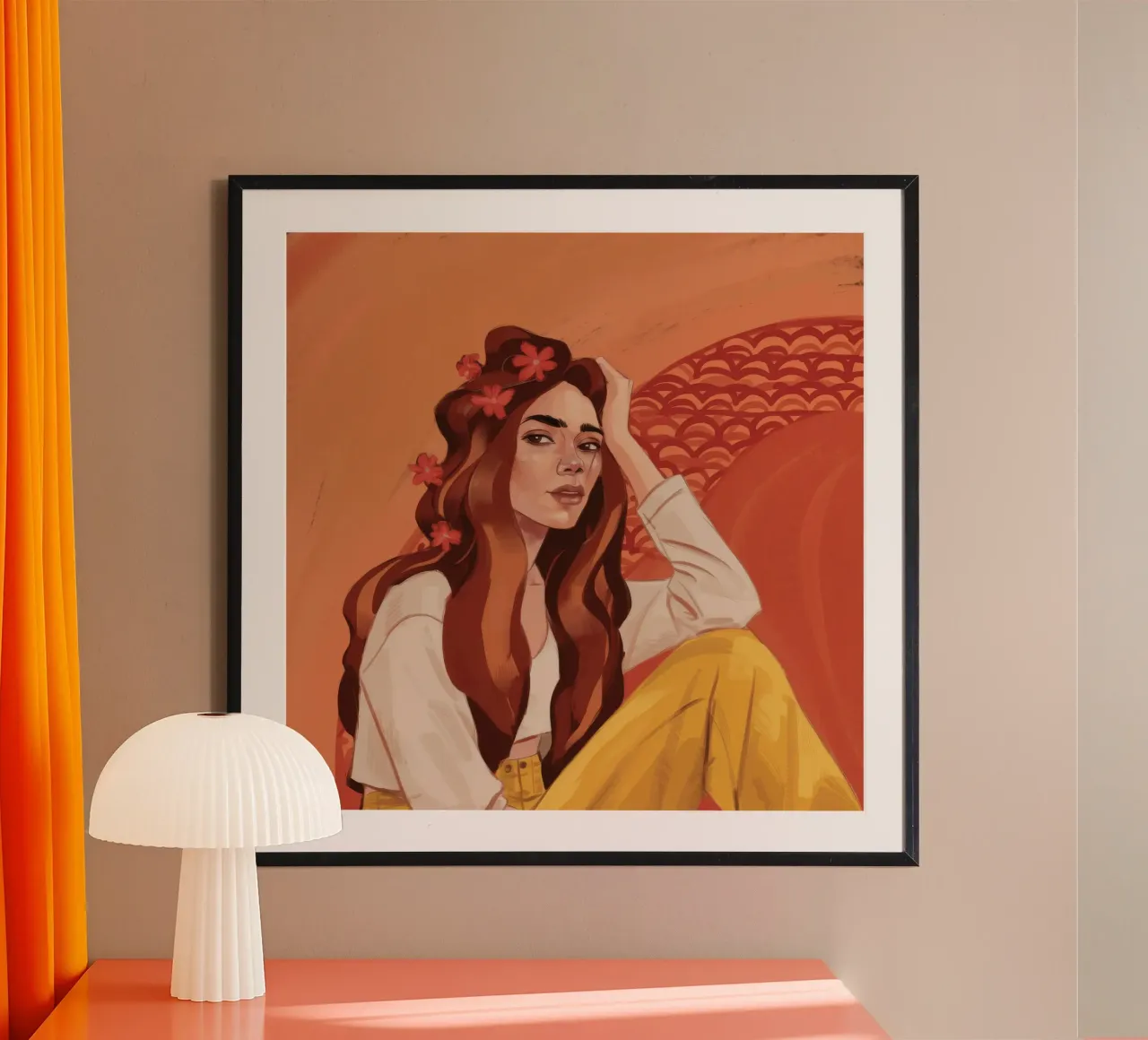 Stato d'animo del tramonto poster con telaio in legno da Arcane Shade