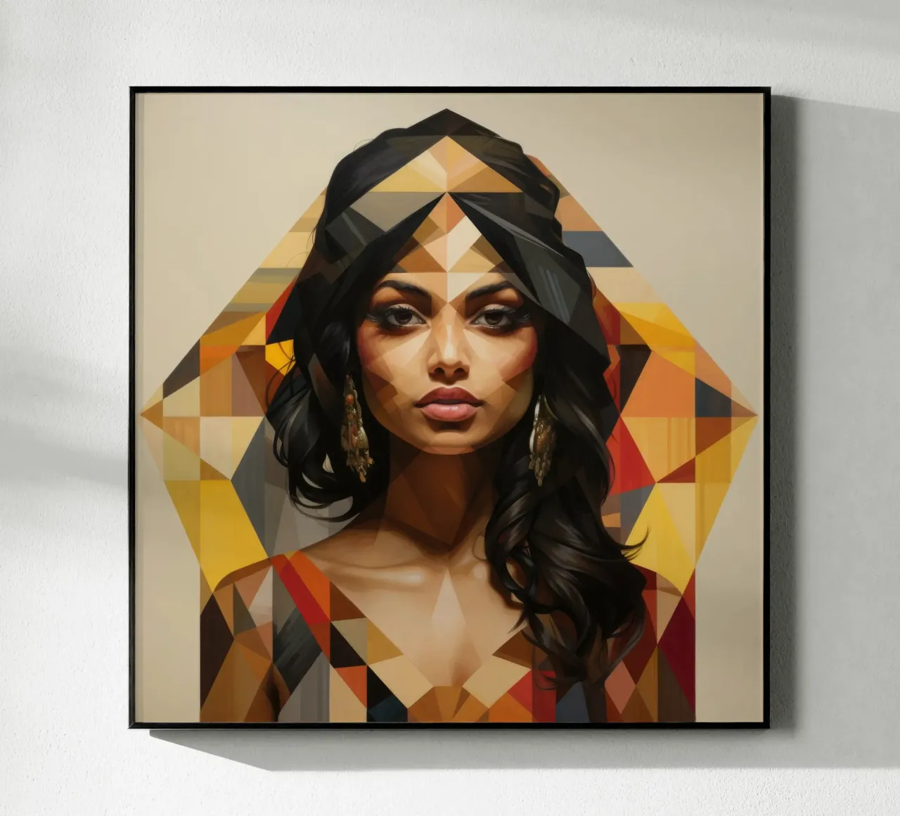 Donna indiana geometrica plexiglass da Artful Muse