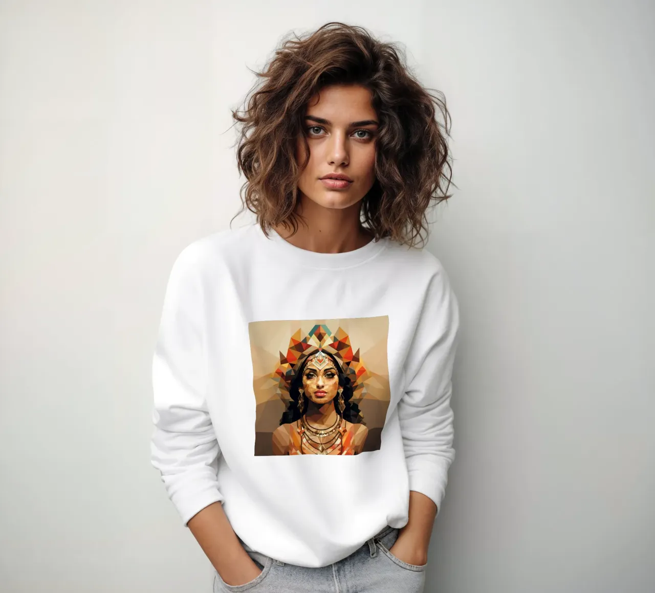 Donna indiana geometrica felpa da Artful Muse