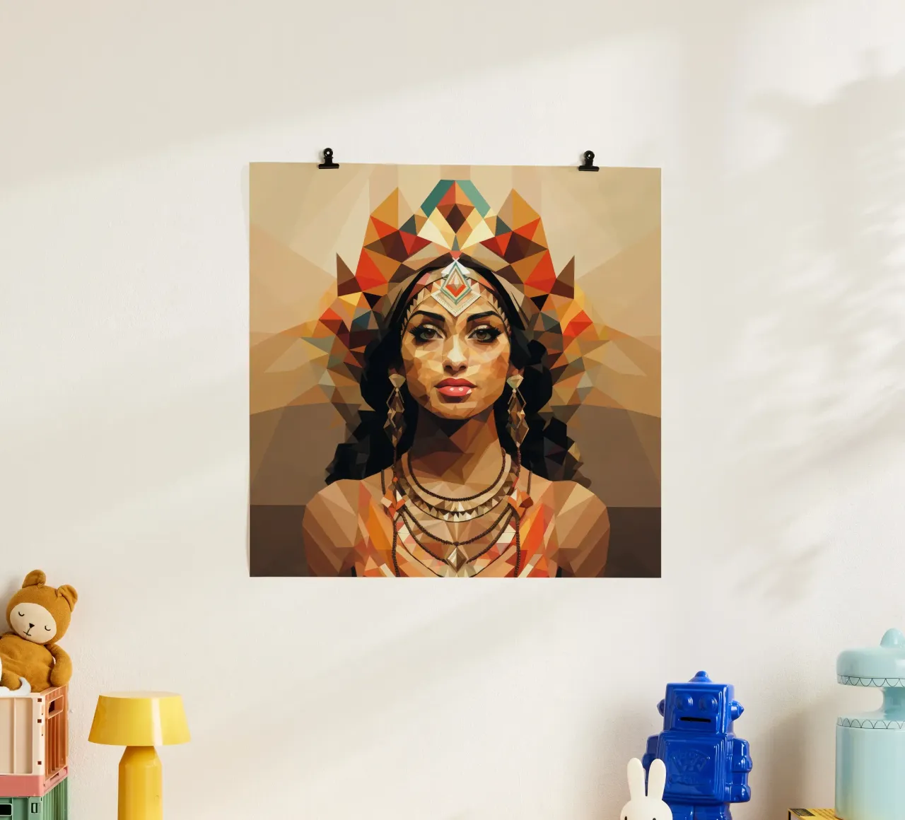 Donna indiana geometrica poster da Artful Muse