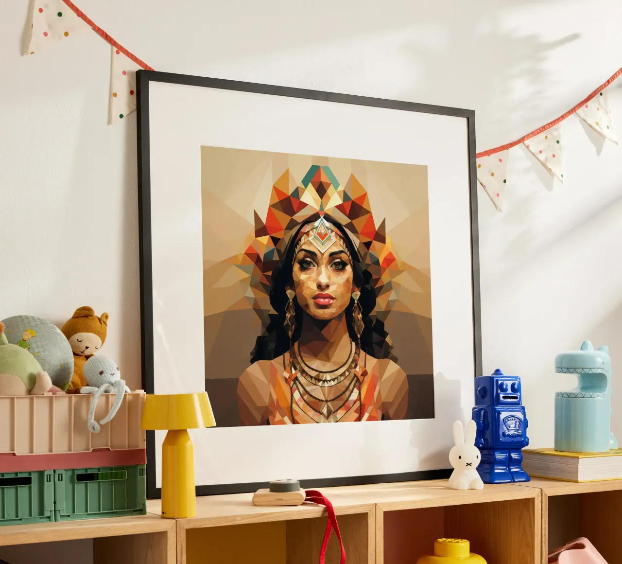 Donna indiana geometrica poster da Artful Muse