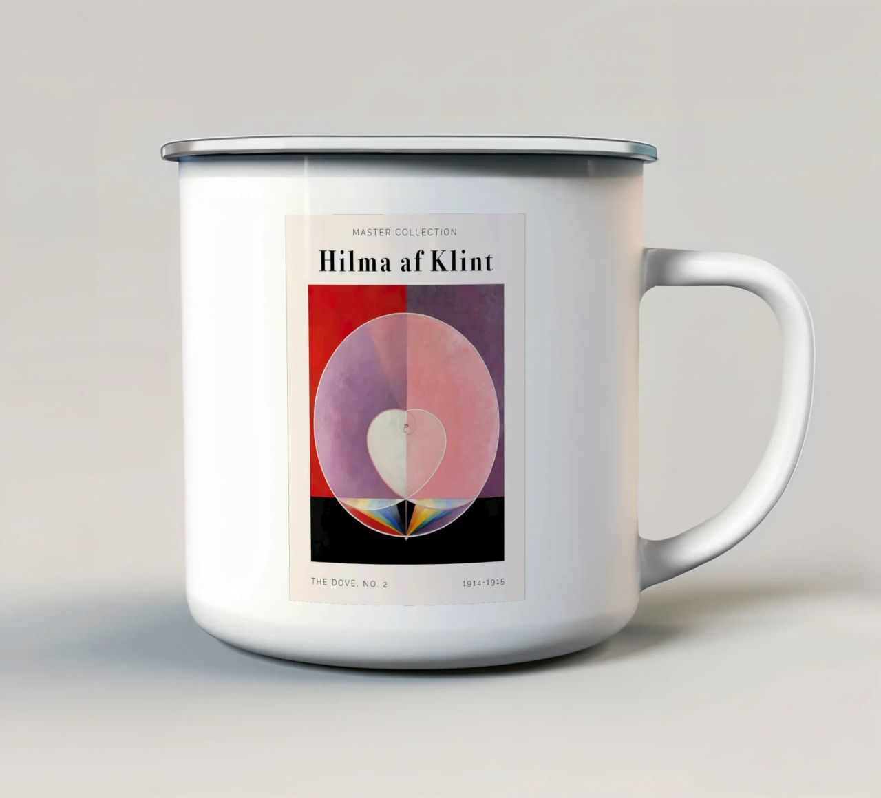 Hilma Af Klint The Dove No.2 enamel mug by Mirei Aguerro