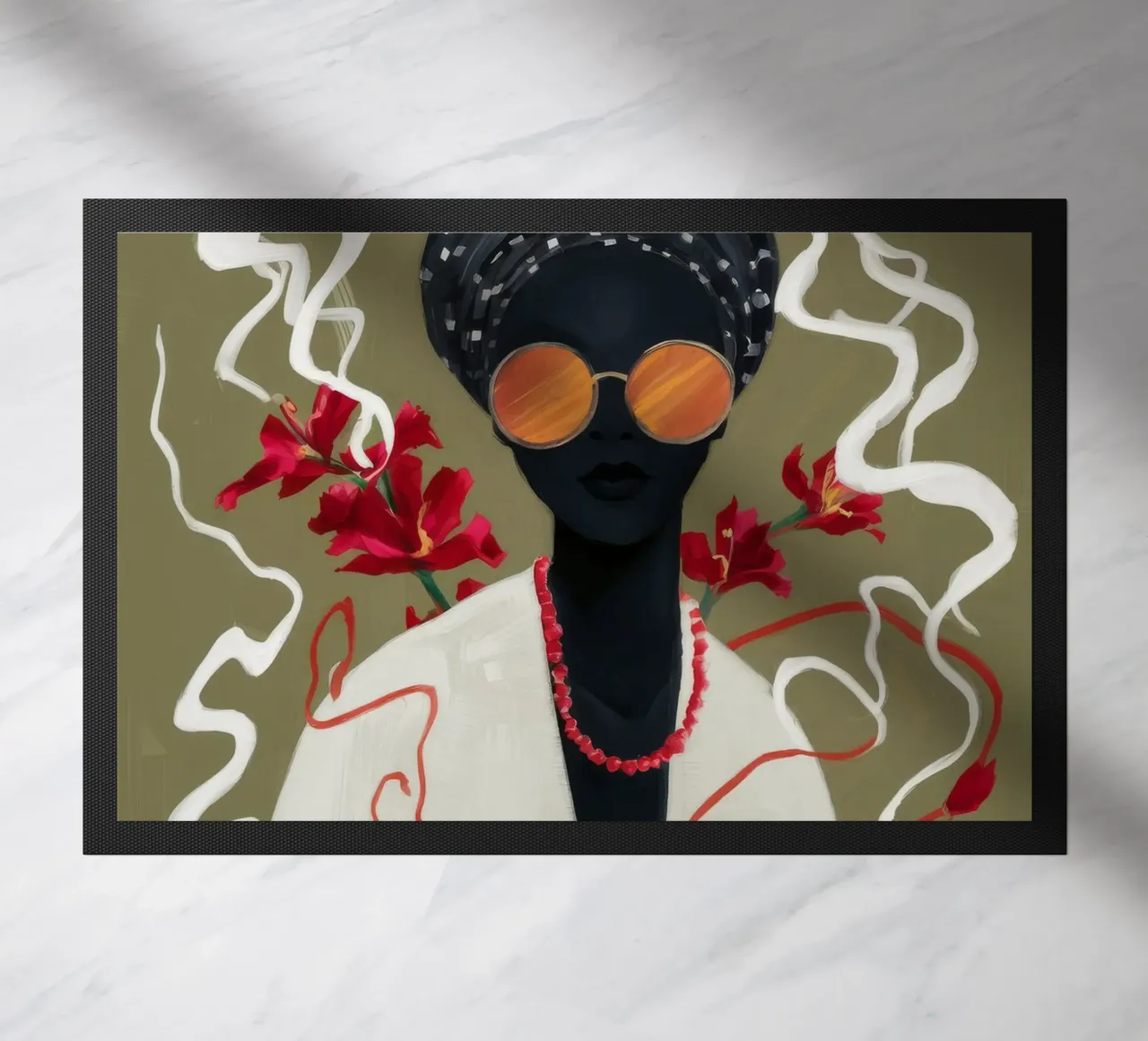 Electric Bloom Aura doormat by Arcane Shade