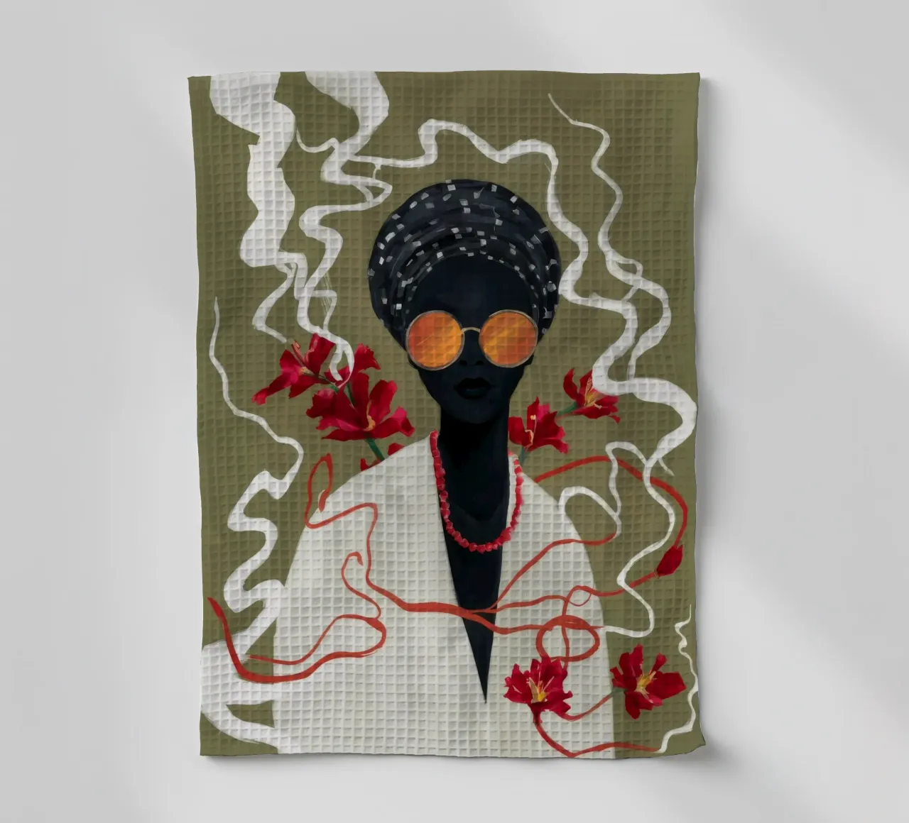 Electric Bloom Aura tea towel by Arcane Shade