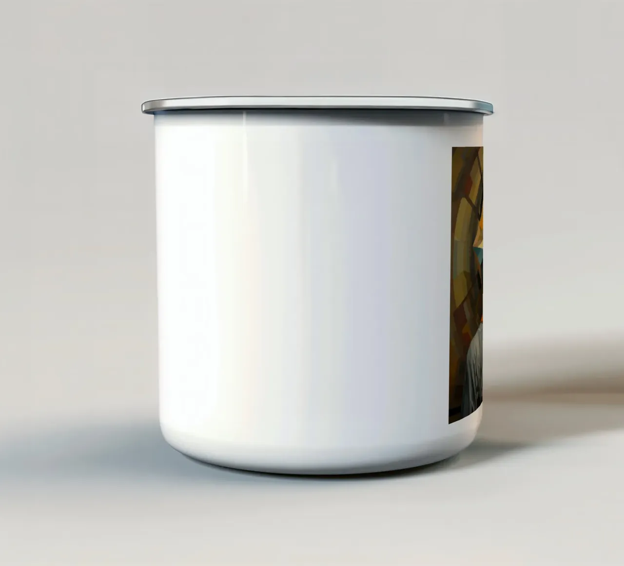 Geometric Italian Woman tazza in smalto da Artful Muse