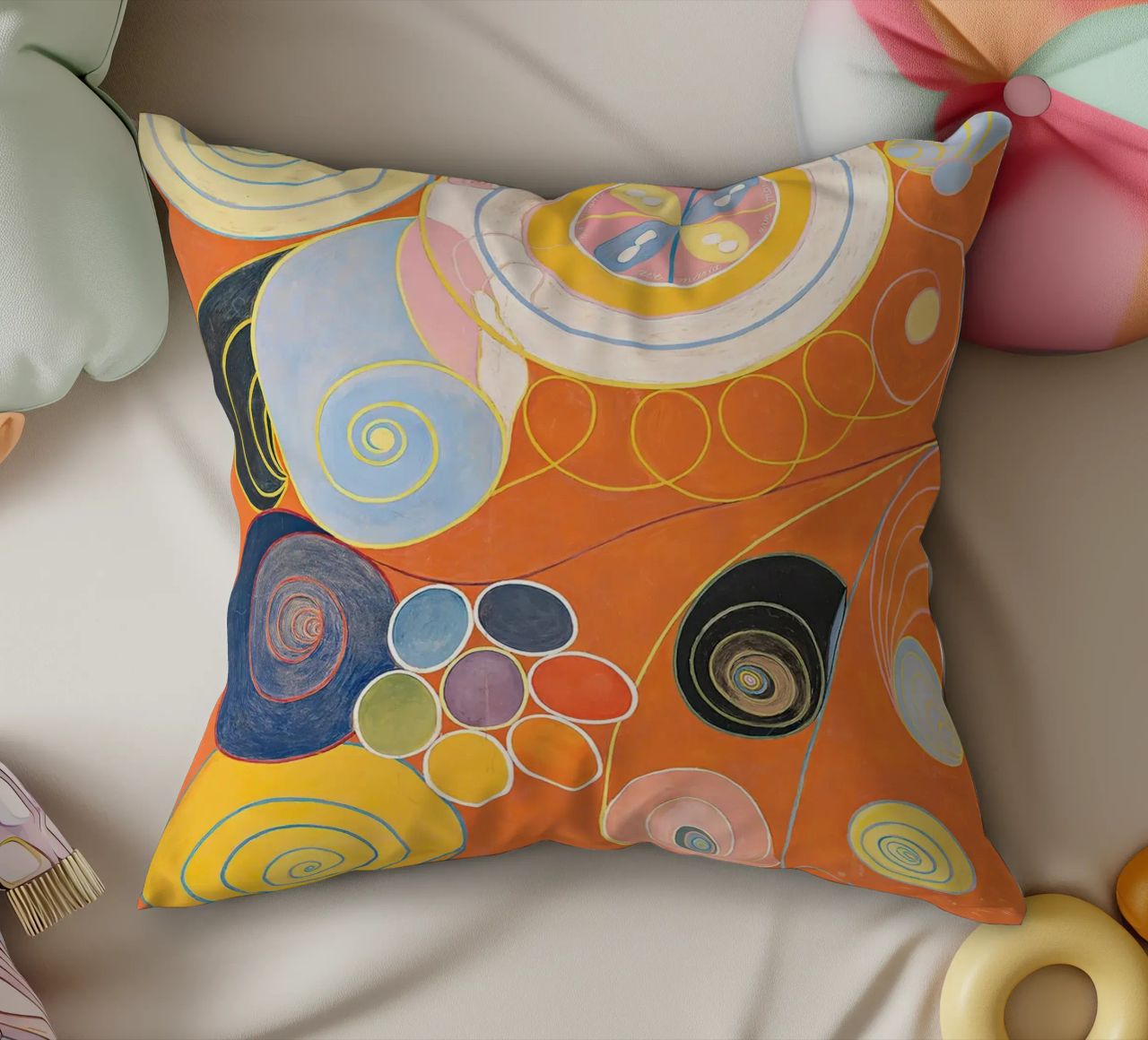 Hilma Af Klint - The Ten Largest (No.3) decorative cushion by Mirei Aguerro