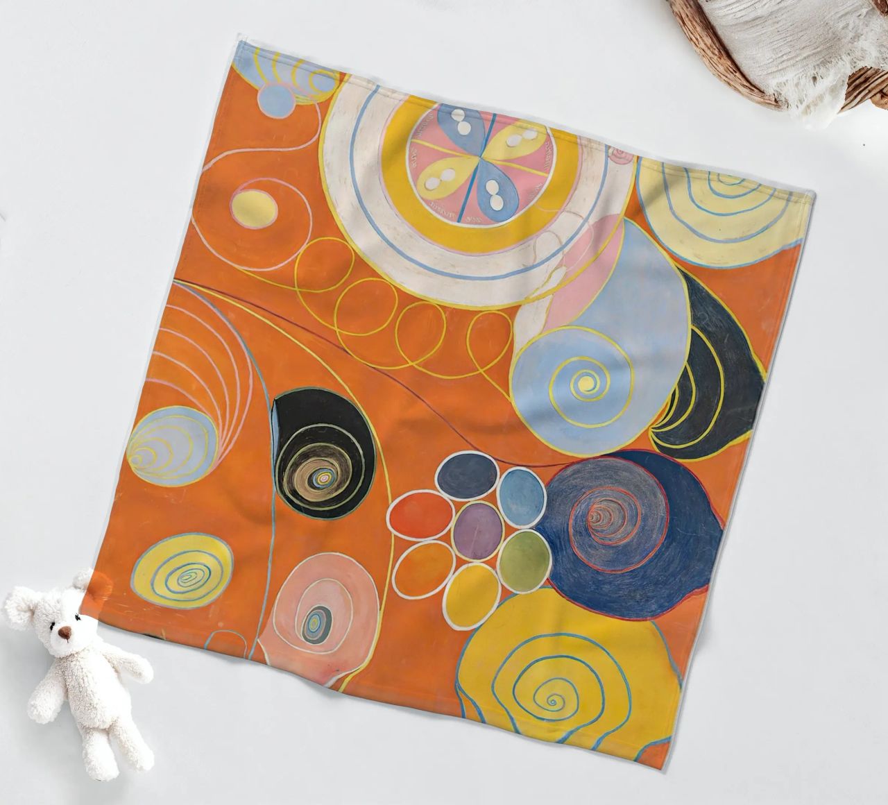 Hilma Af Klint - The Ten Largest (No.3) fleece blanket by Mirei Aguerro