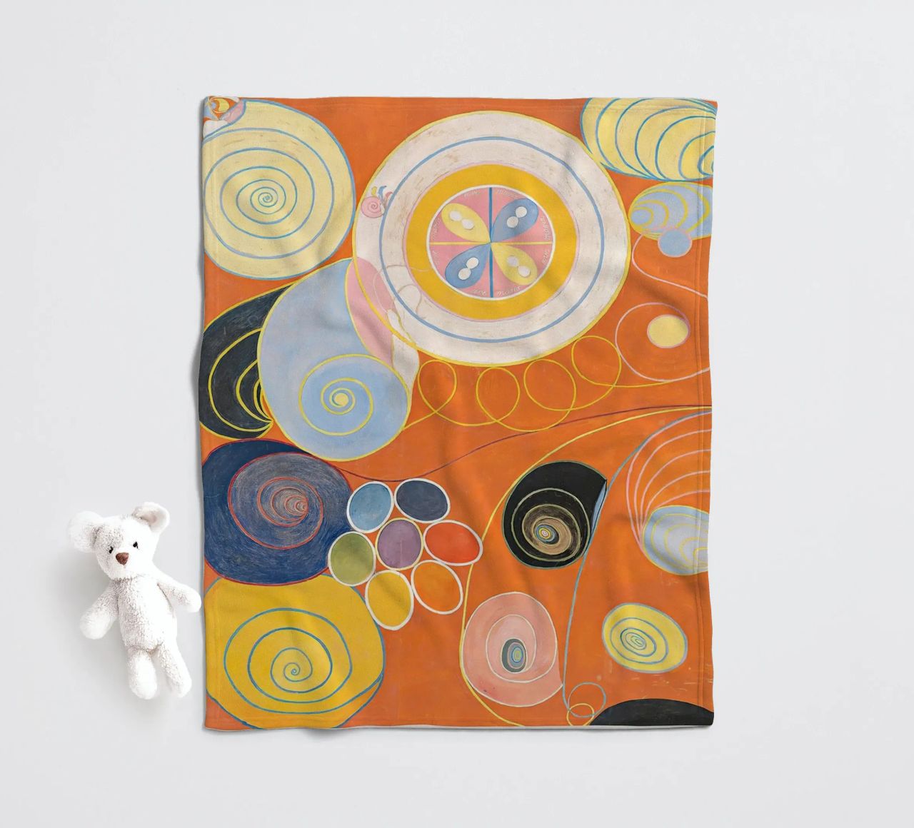 Hilma Af Klint - The Ten Largest (No.3) fleece blanket by Mirei Aguerro
