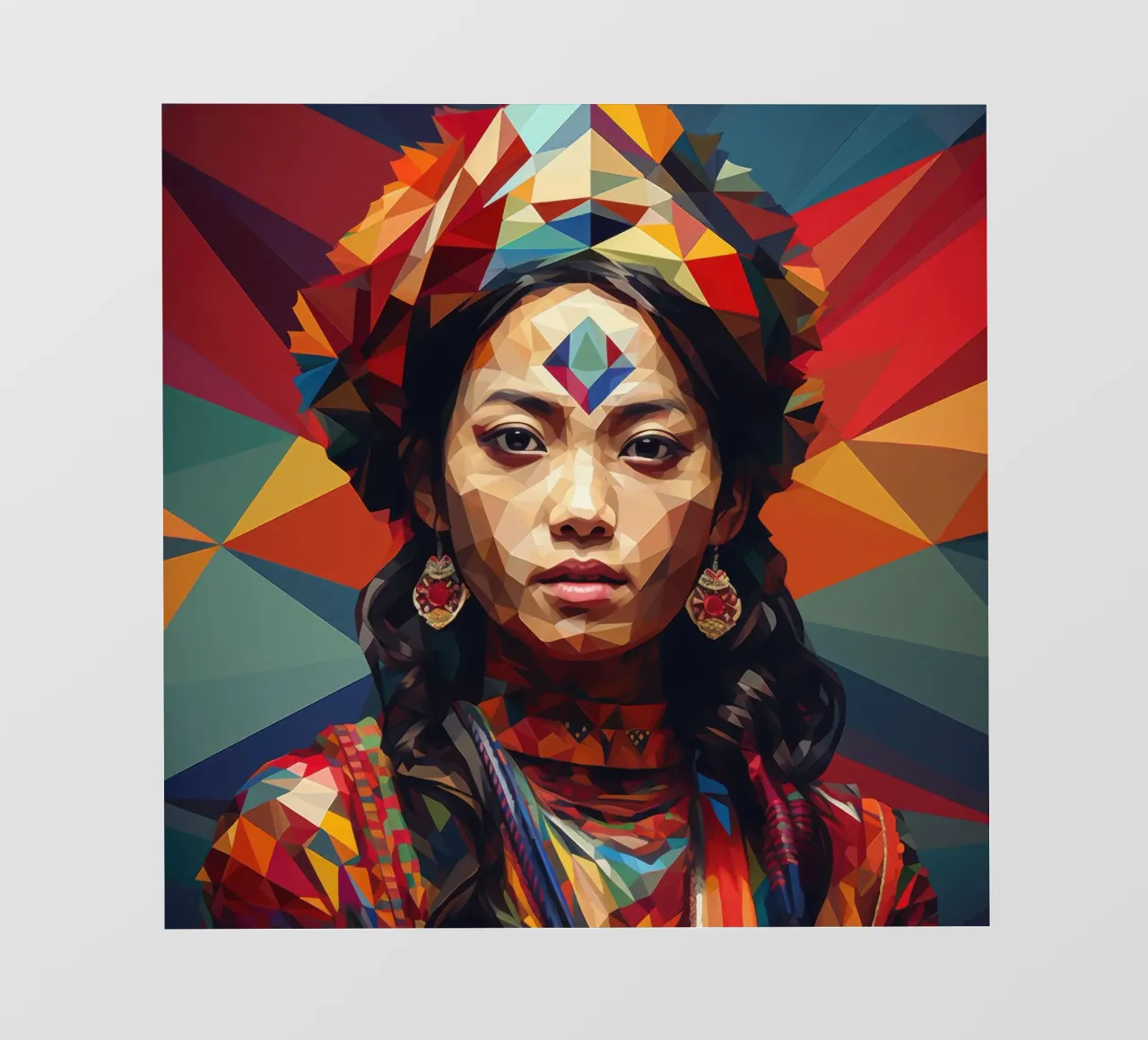 Geometric Nepalese Woman telo in pvc da Artful Muse