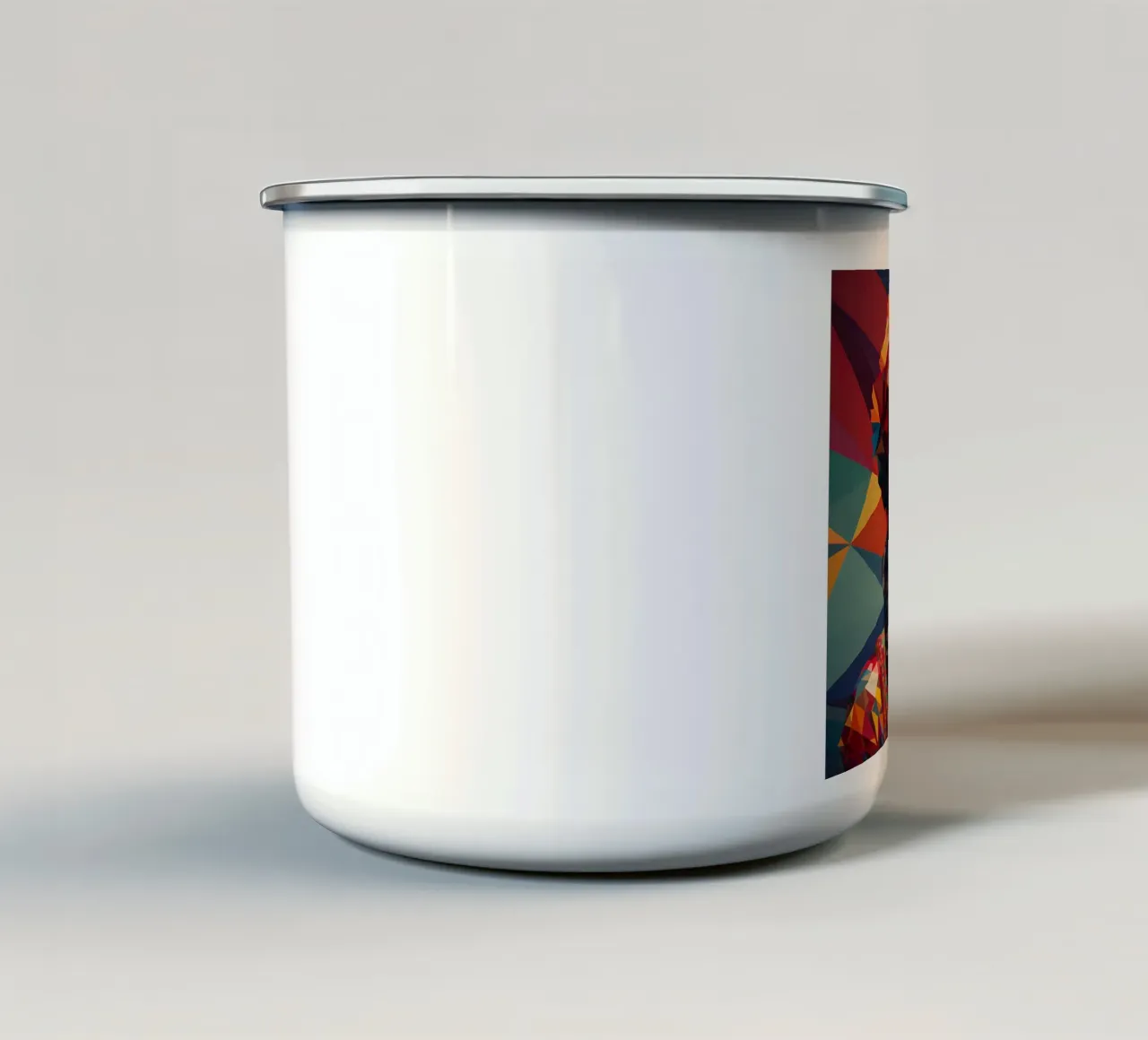 Geometric Nepalese Woman tazza in smalto da Artful Muse