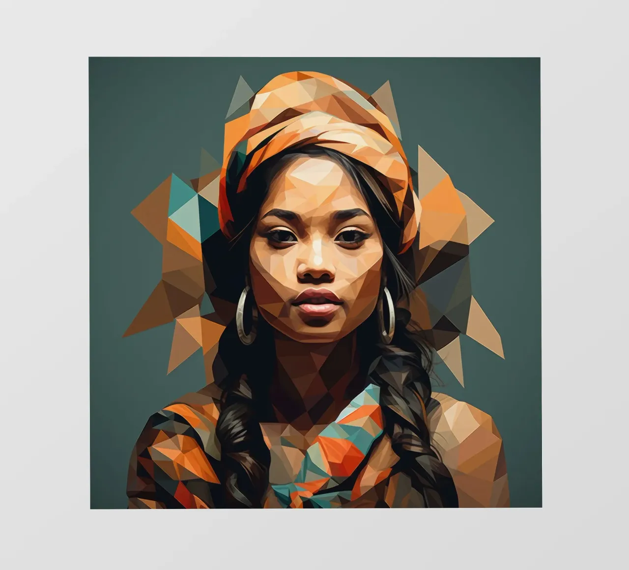 Geometric Nepalese Woman pellicola backlit da Artful Muse