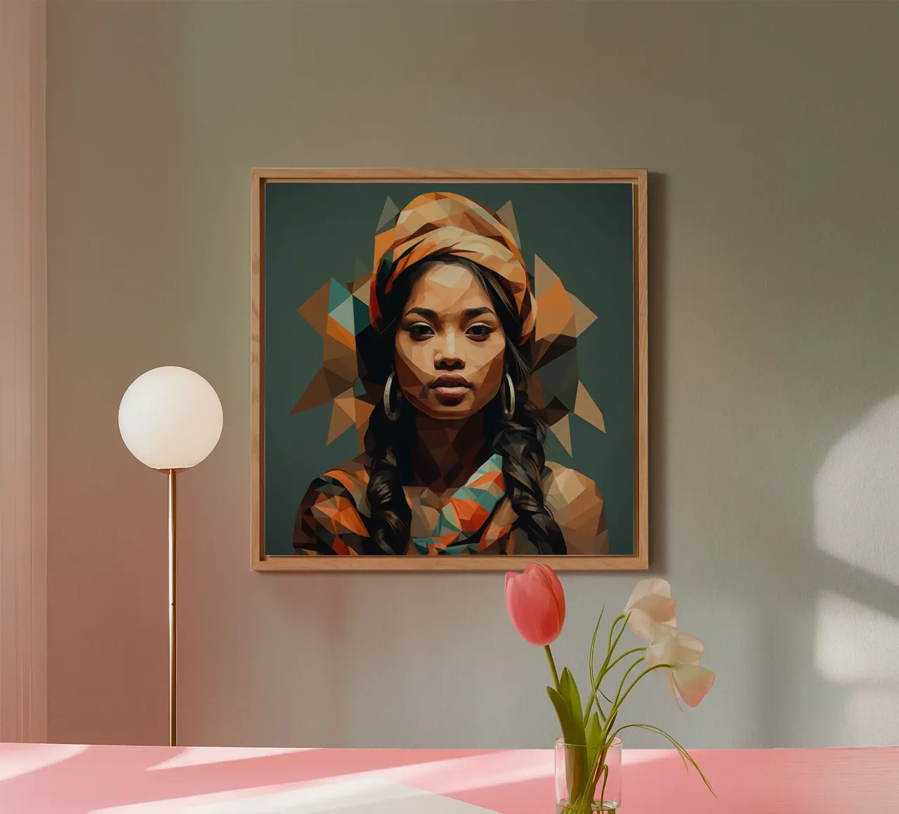 Geometric Nepalese Woman alluminio dibond da Artful Muse