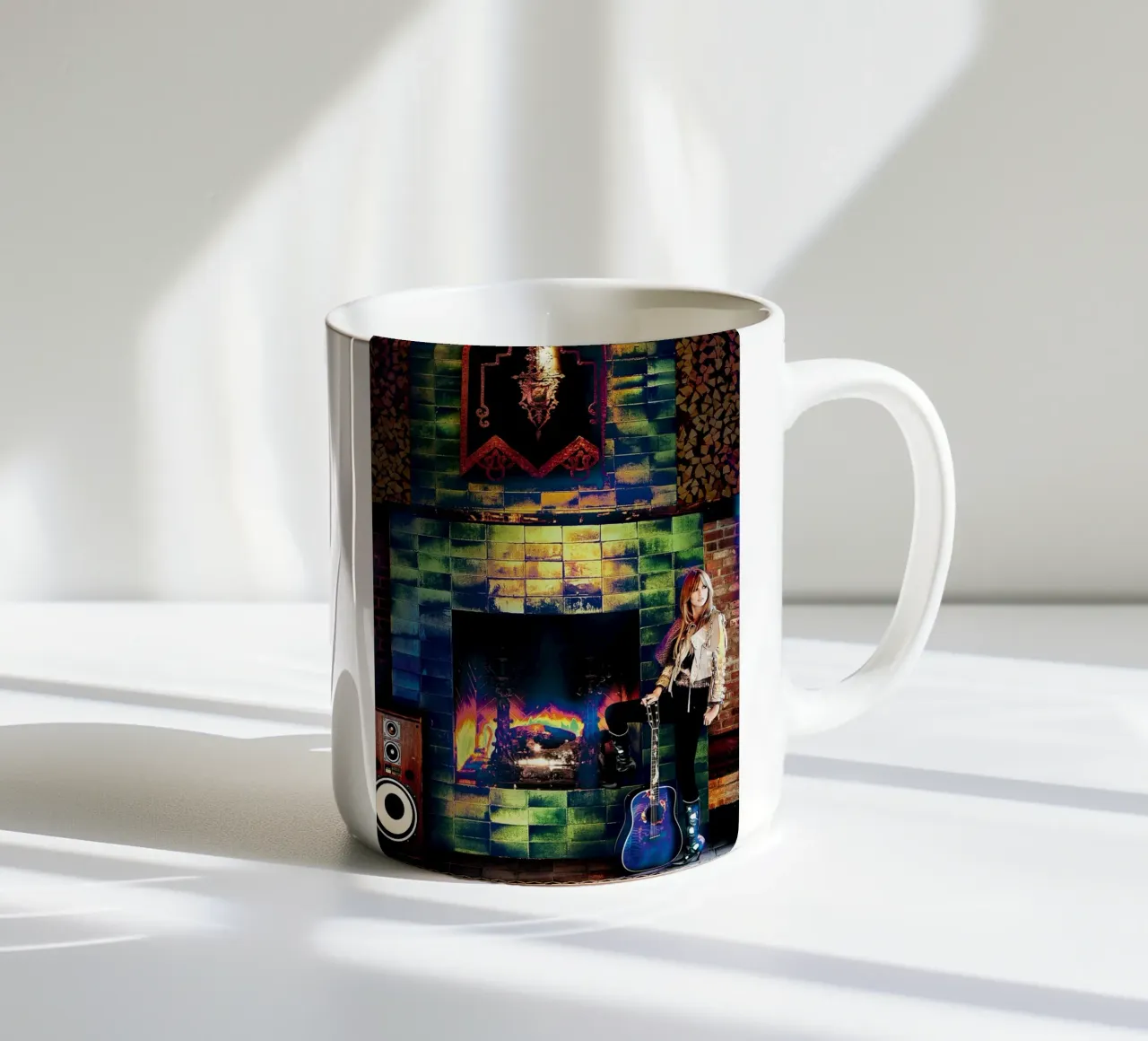 Guitar Girl Vogue Swift ceramic mug by AARON