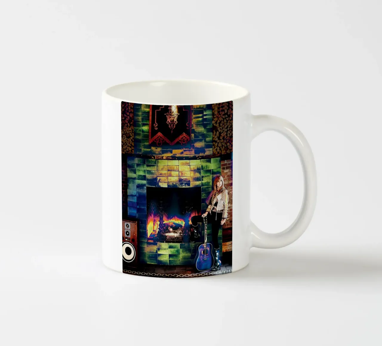 Guitar Girl Vogue Swift ceramic mug by AARON