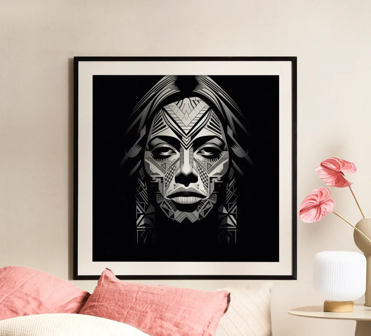 Donna maori neozelandese geometrica poster da Artful Muse