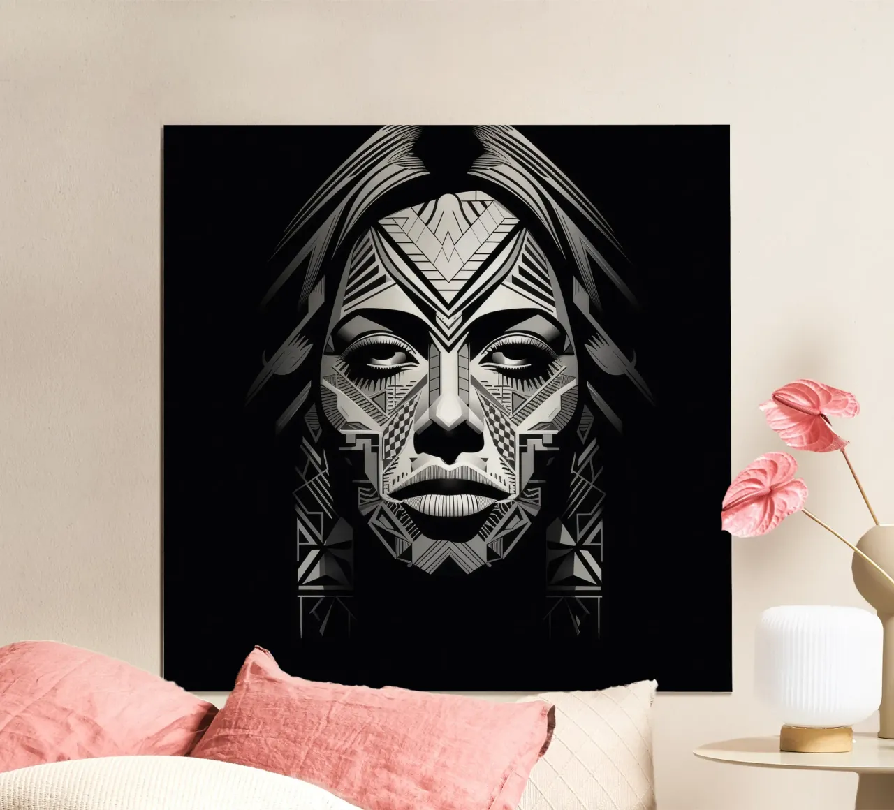 Donna maori neozelandese geometrica poster da Artful Muse