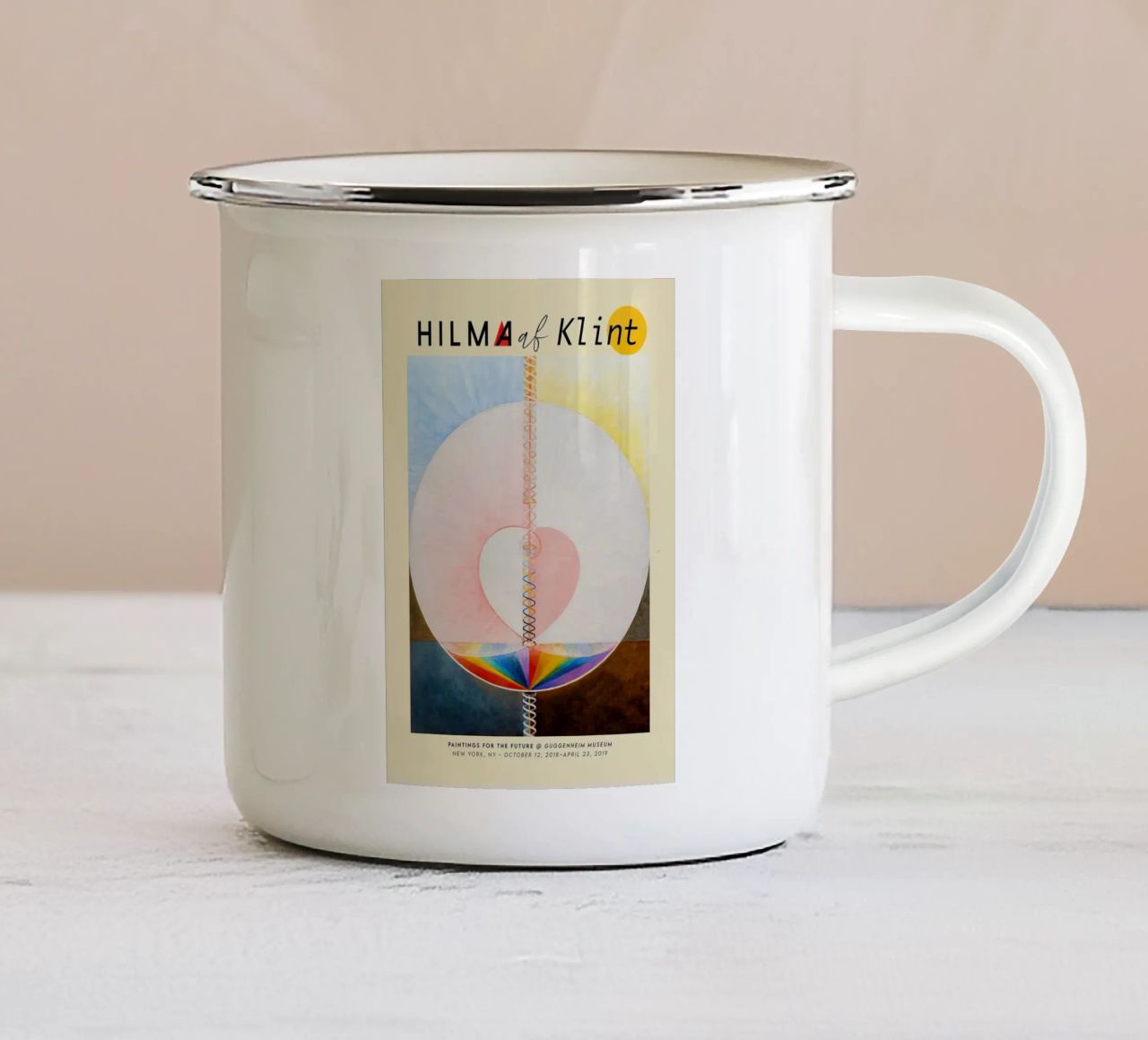 Hilma Af Klint - The Dove (No.1) enamel mug by Kimtoth Skrzypek