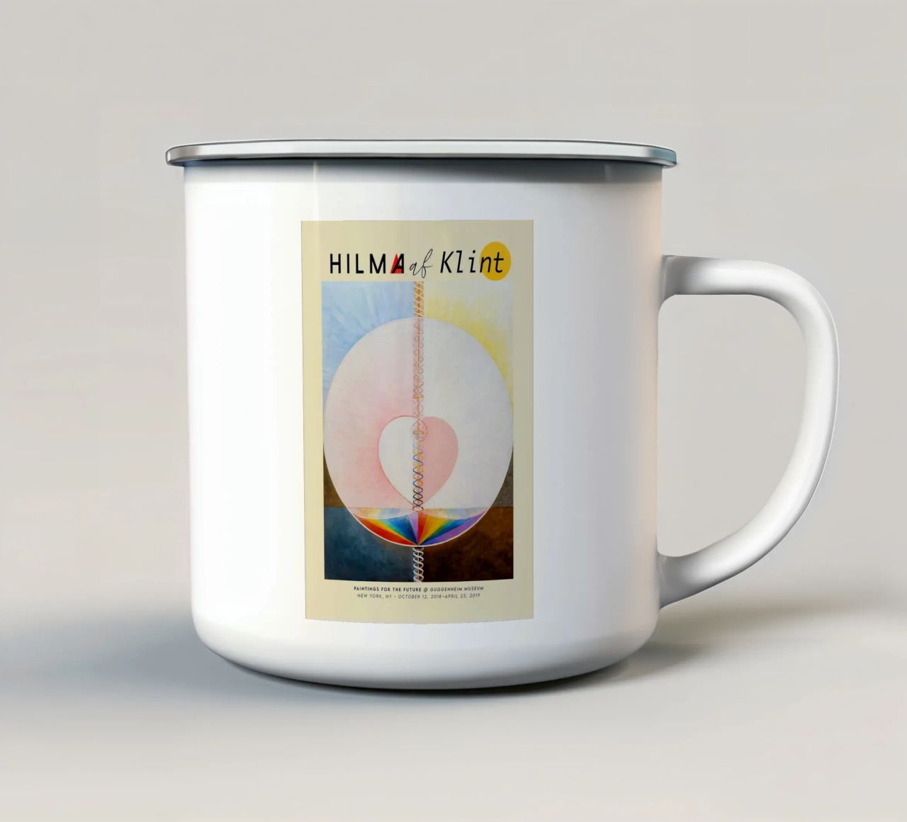 Hilma Af Klint - The Dove (No.1) enamel mug by Kimtoth Skrzypek