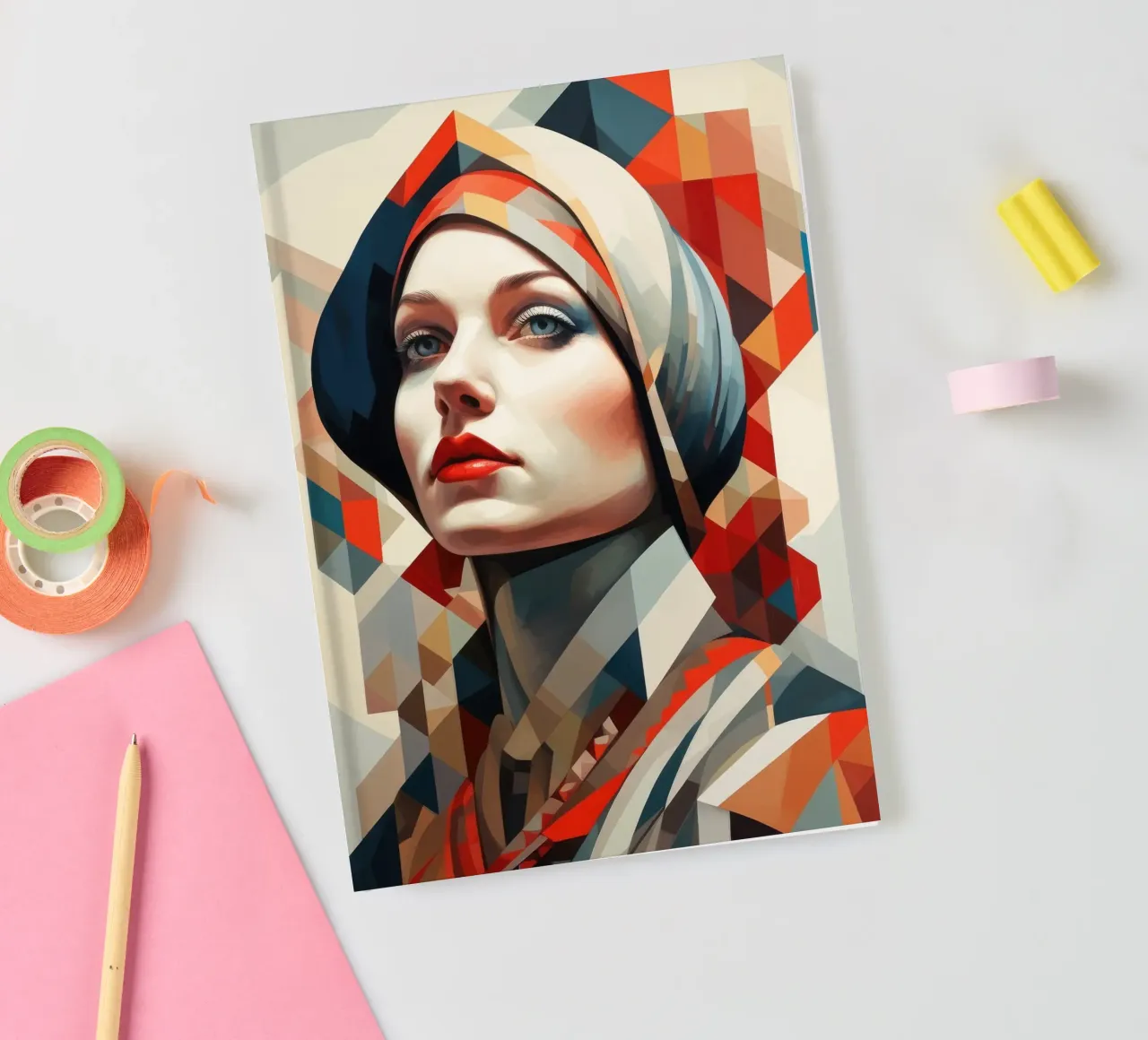 Geometric Polish Woman notebook by Artful Muse