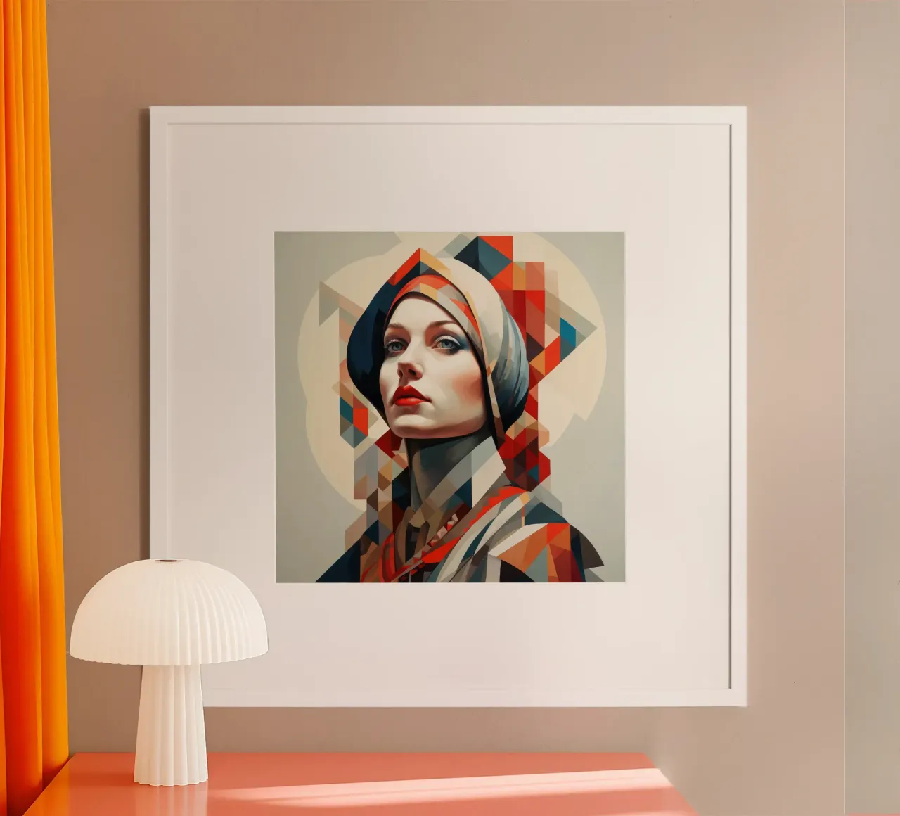 Polacco geometrico Donna poster con telaio in legno da Artful Muse