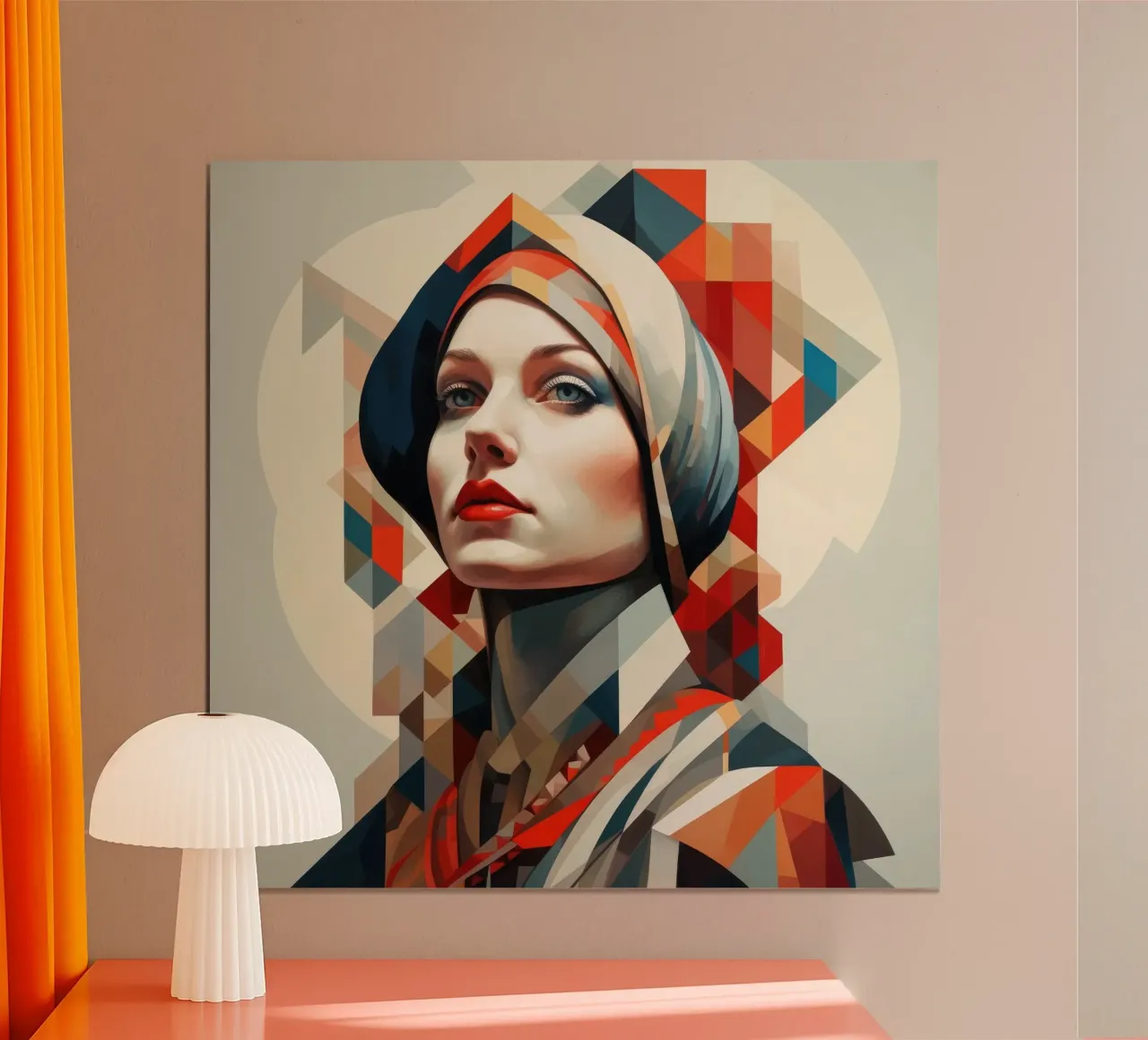 Polacco geometrico Donna poster con telaio in legno da Artful Muse