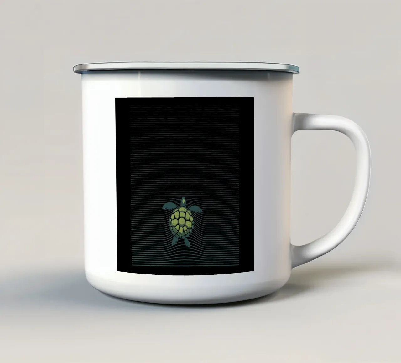 Marine Turtle Sea Lines tazza in smalto da Tobe Fonseca