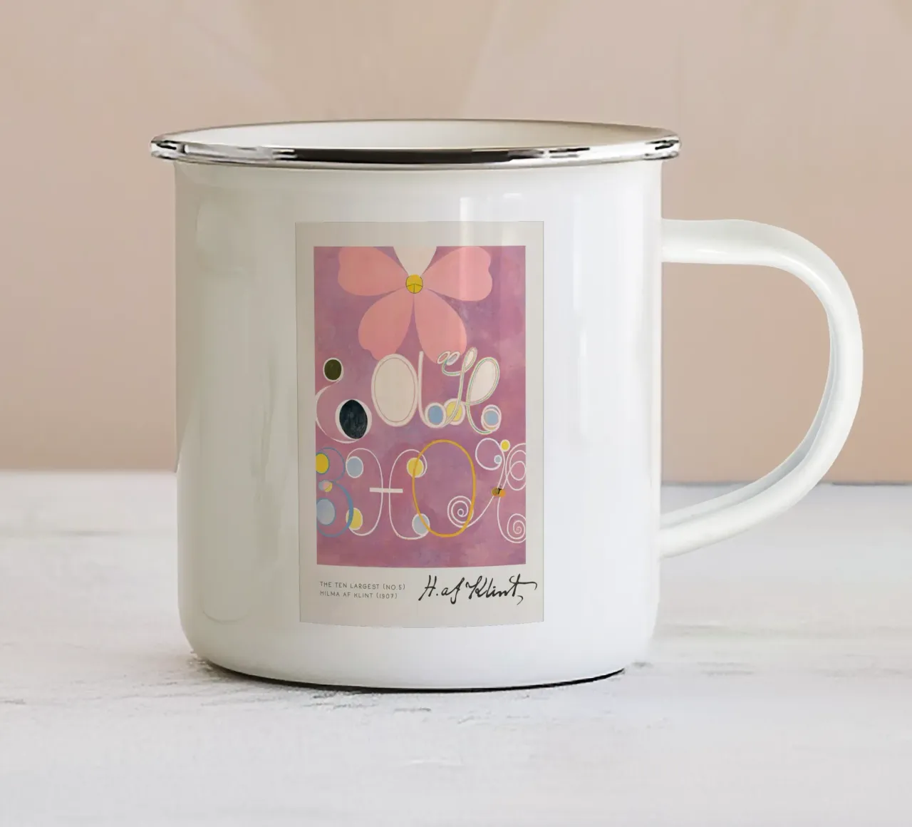 Hilma Af Klint - Los diez mayores (nº 2) taza de esmalte de Kimtoth Skrzypek