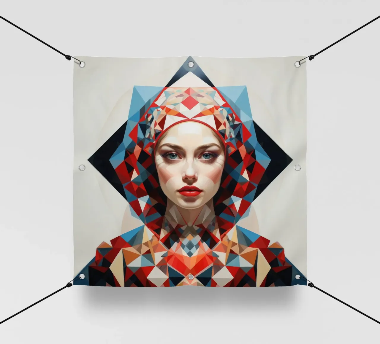 Donna russa geometrica telo in pvc da Artful Muse