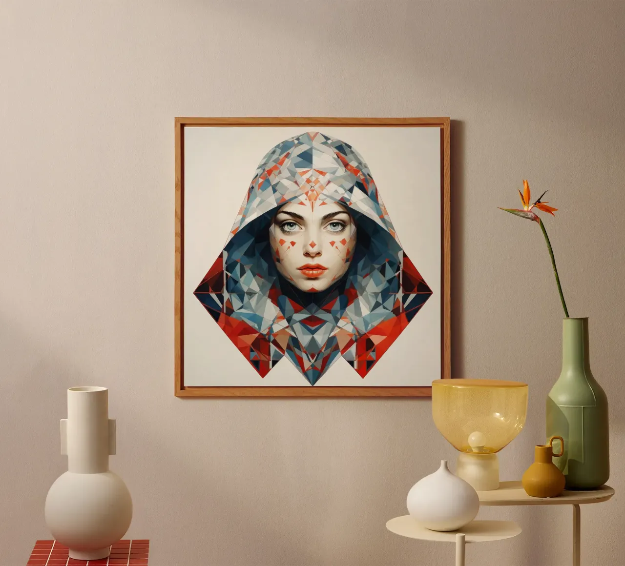 Donna russa geometrica alluminio dibond da Artful Muse