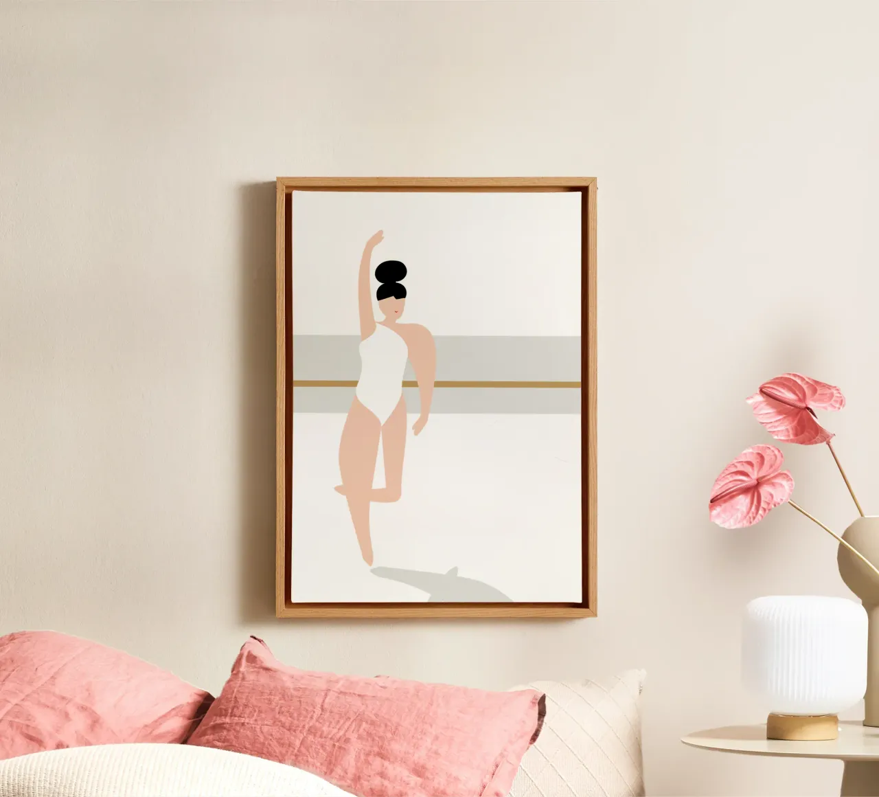 liebe deinen Körper. canvas with Floater frame by FRICKE DESIGN