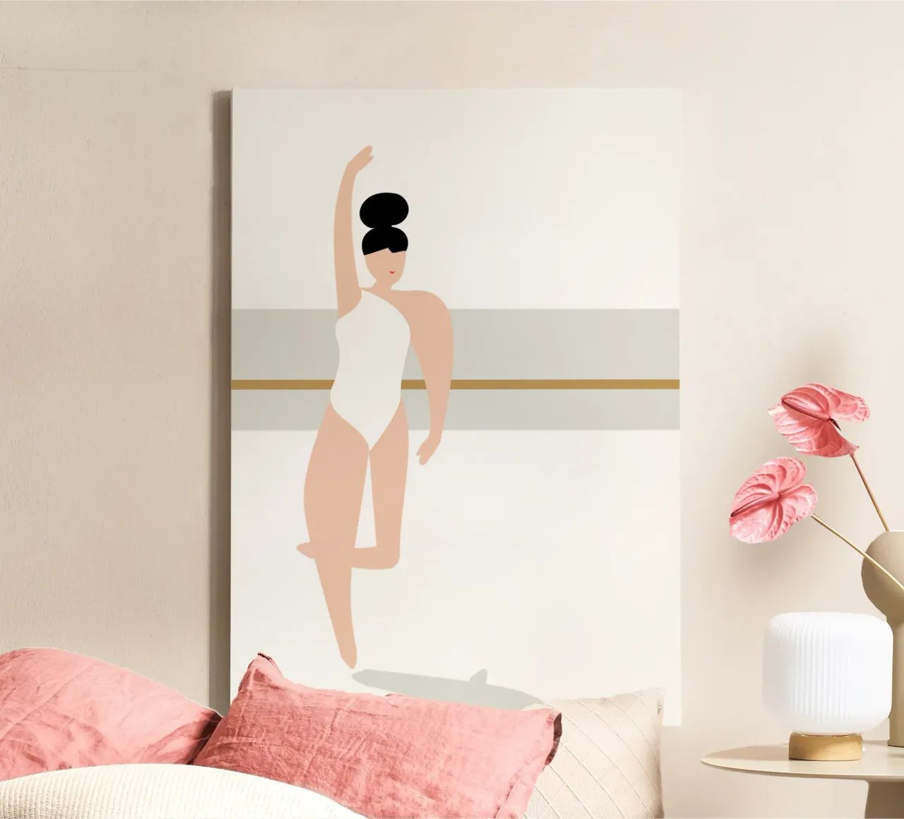 liebe deinen Körper. canvas with Floater frame by FRICKE DESIGN