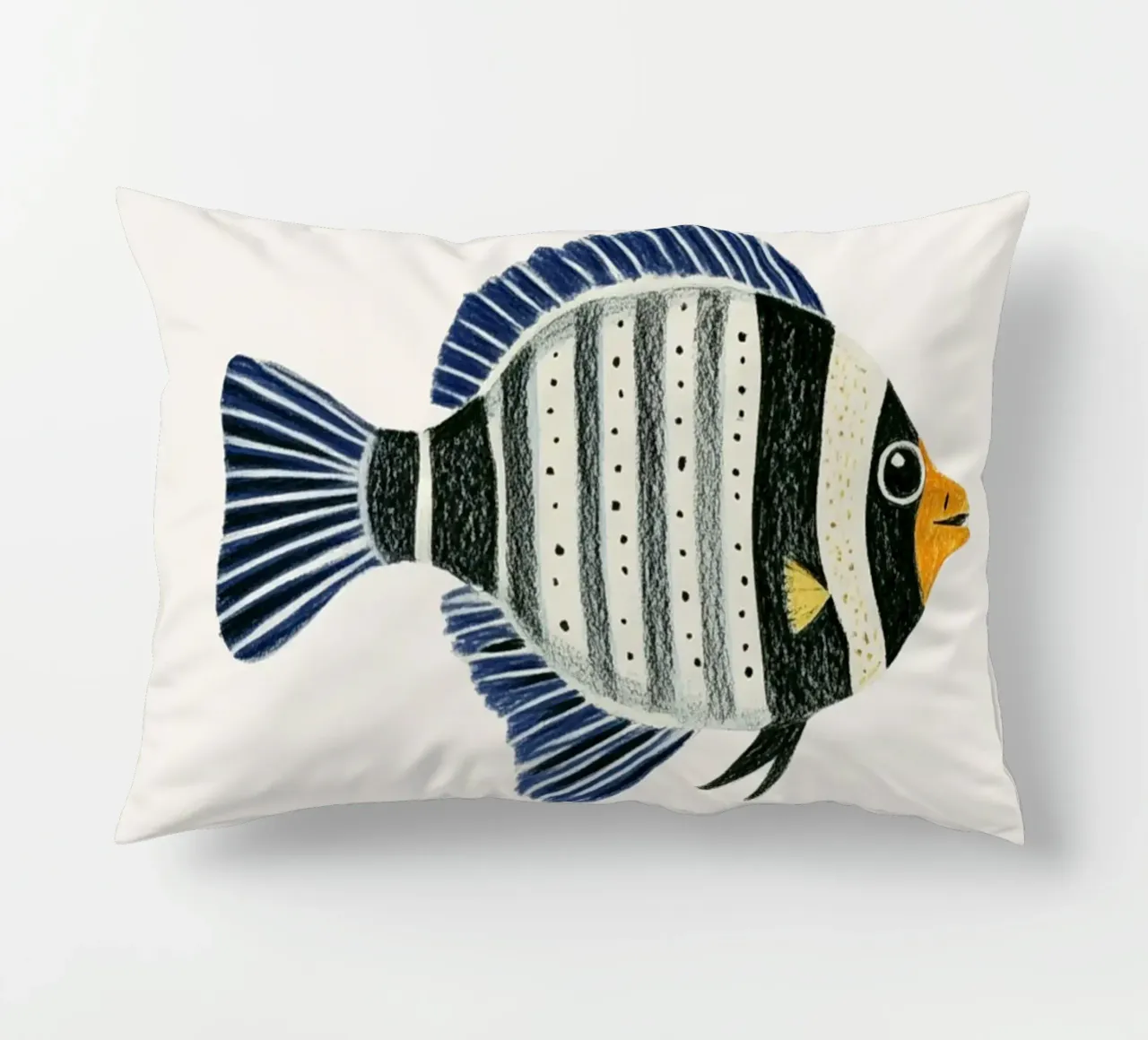 Due pesci a strisce cuscino da Curious Canvas