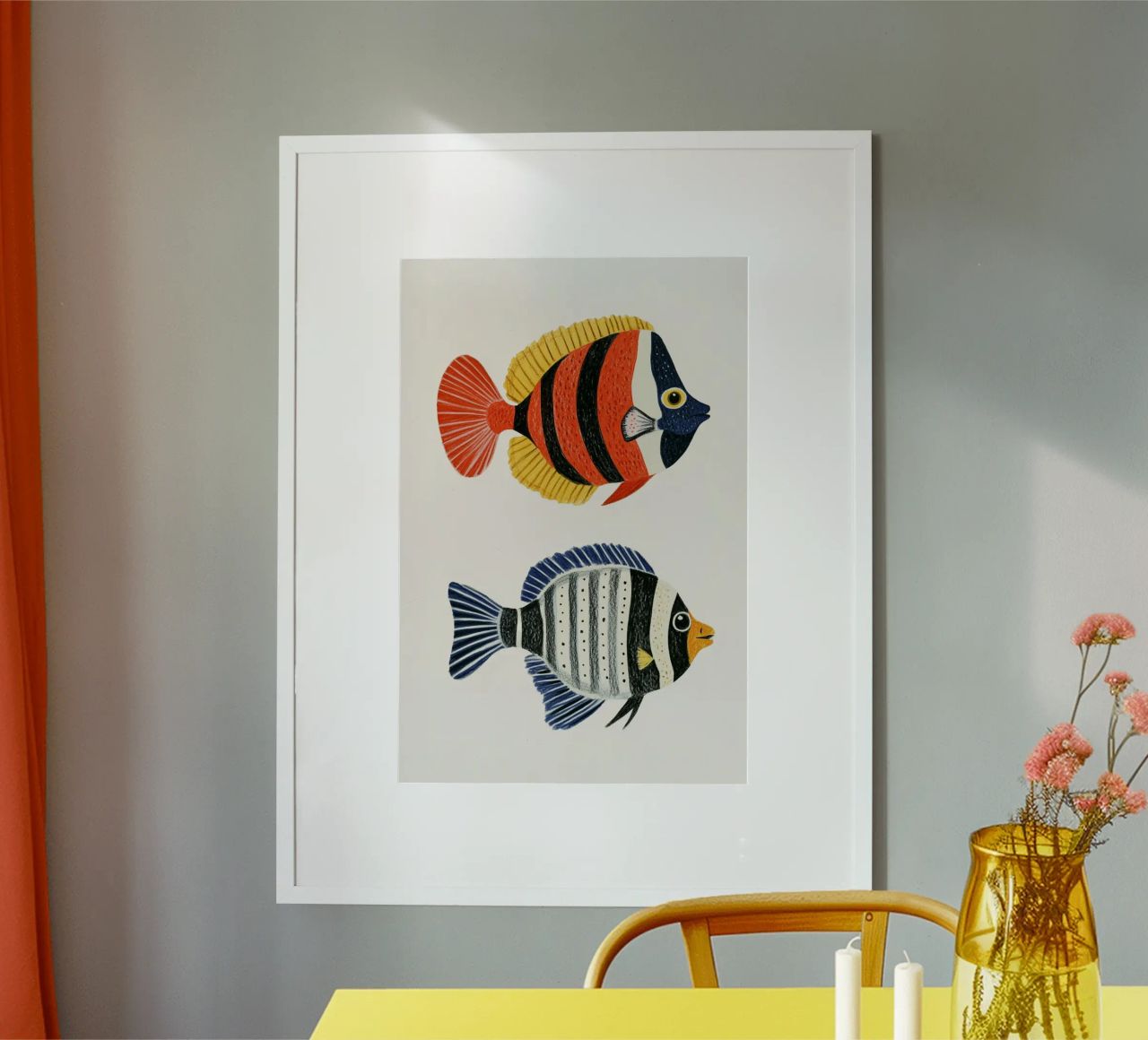 Zwei gestreifte Fische Poster von Curious Canvas