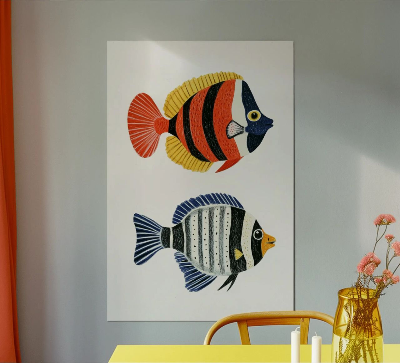 Zwei gestreifte Fische Poster von Curious Canvas