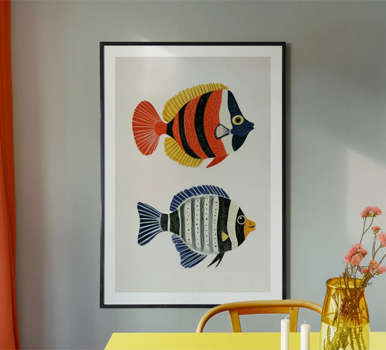 Zwei gestreifte Fische Poster von Curious Canvas