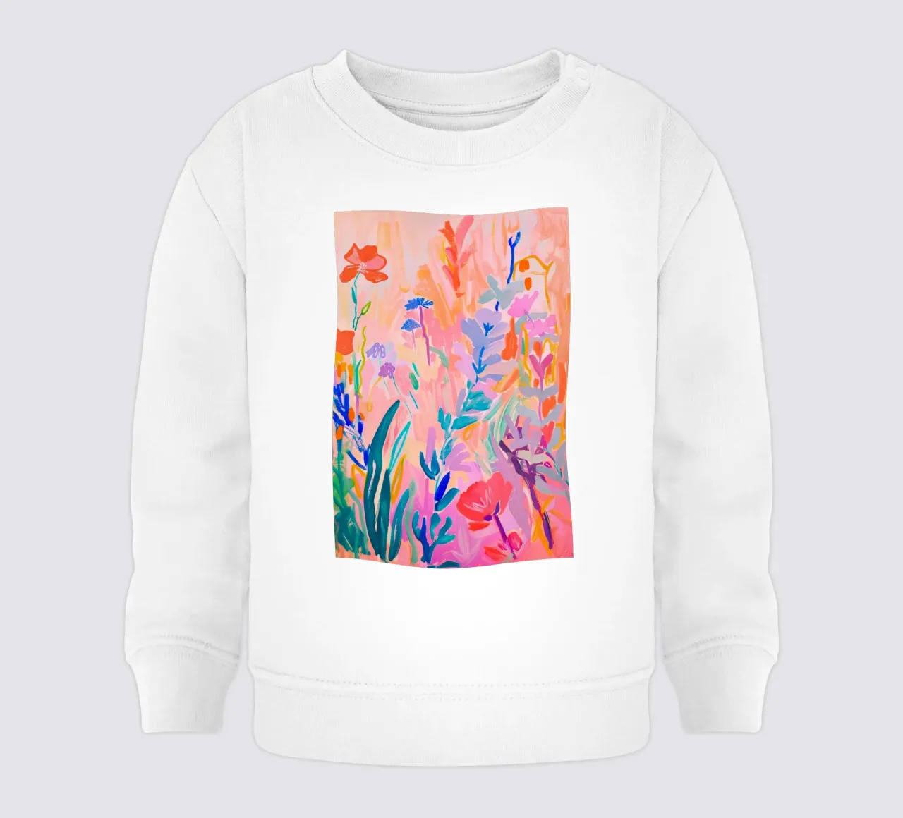 Impression d'art abstrait coloré de fleurs, œuvres d'art abstraites florales sweat pour bébé de Boheme