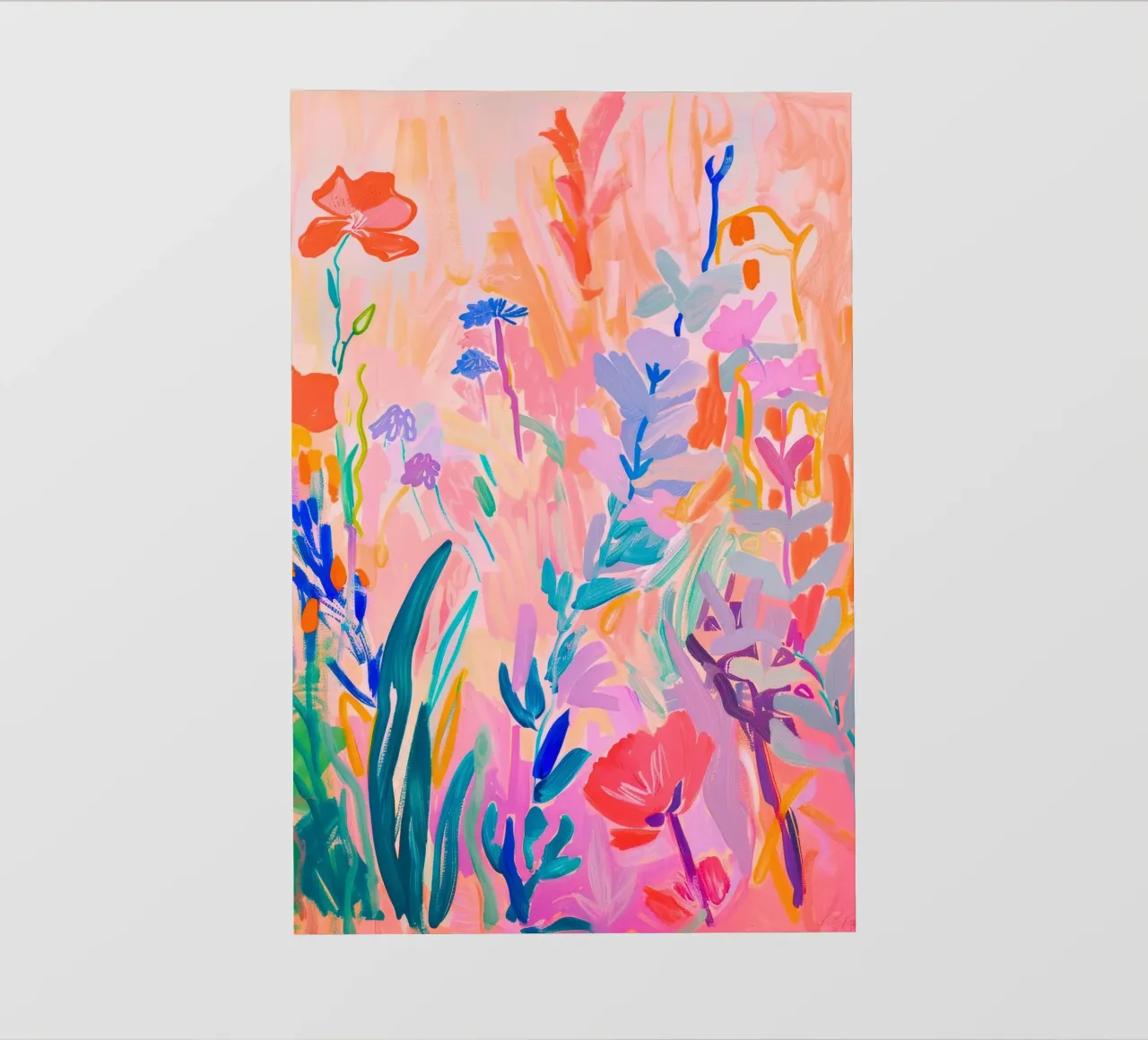 Flower abstract colorful art prints, abstract floral artwork photo wallpaper by Boheme