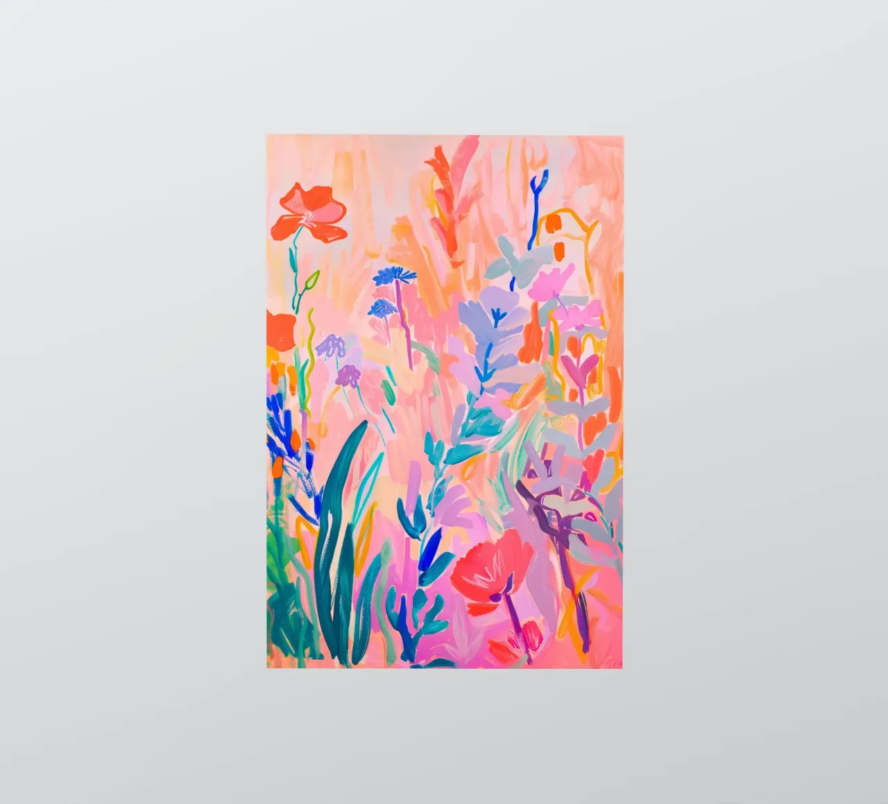 Flower abstract colorful art prints, abstract floral artwork sticker by Boheme