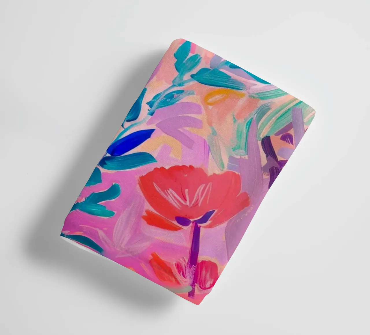 Flower abstract colorful art prints, abstract floral artwork towel by Boheme