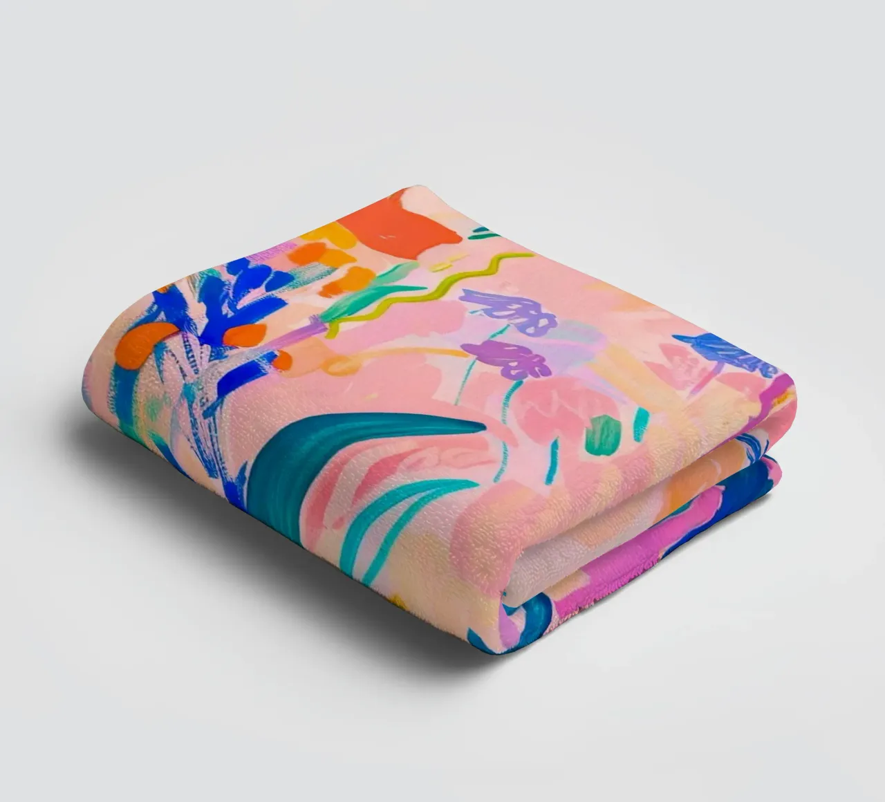 Flower abstract colorful art prints, abstract floral artwork towel by Boheme