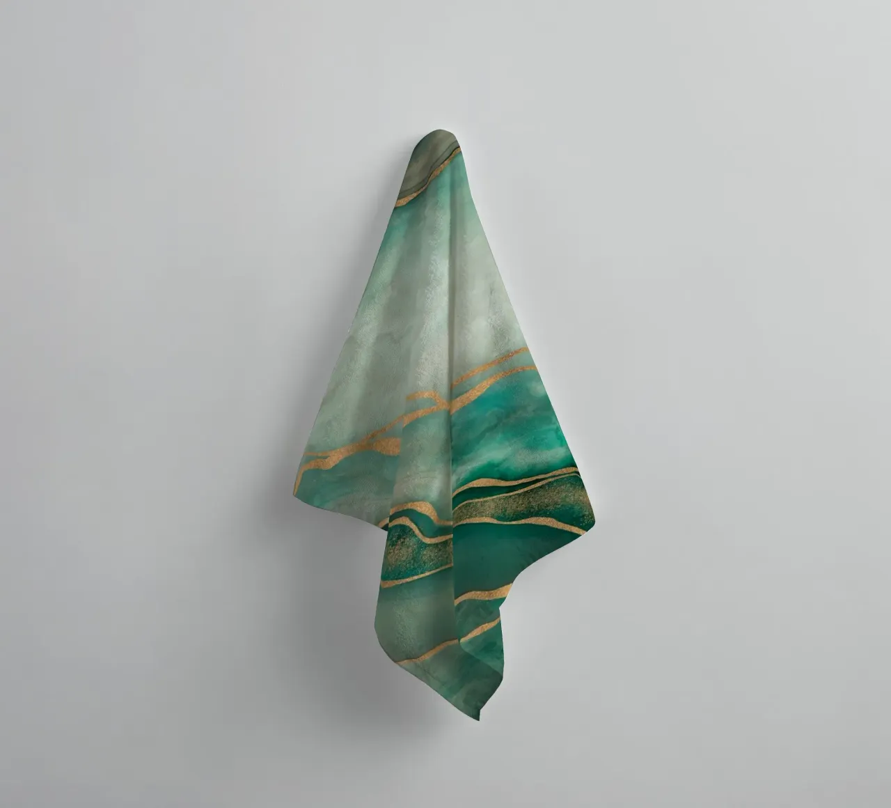 Marbled Elegance Timeless Luxury Surface Turquoise Gold towel by Andrea Haase Modern Home