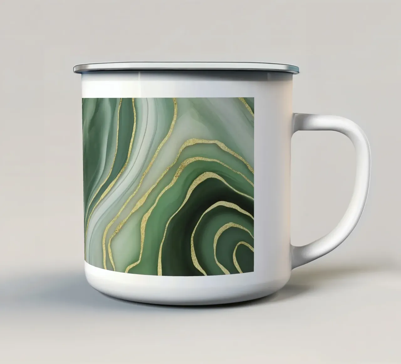 Marmo Reverie Verde Giada e Oro Lusso tazza in smalto da Andrea Haase Modern Home