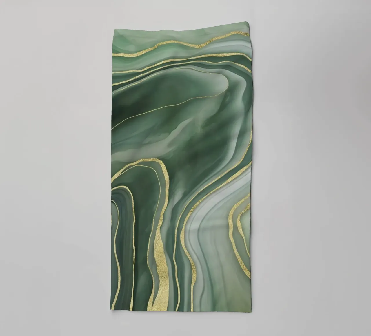 Marble Reverie Jade Green And Gold Luxury towel by Andrea Haase Modern Home