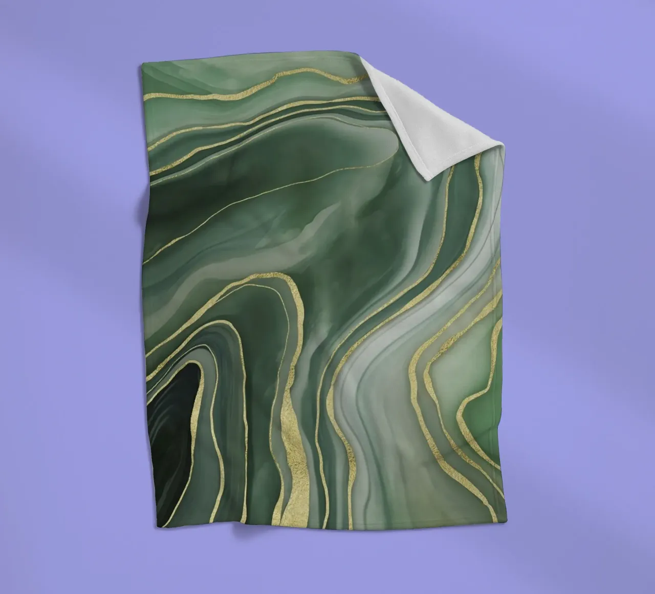 Marmer Reverie Jade Groen En Goud Luxe fleecedeken van Andrea Haase Modern Home