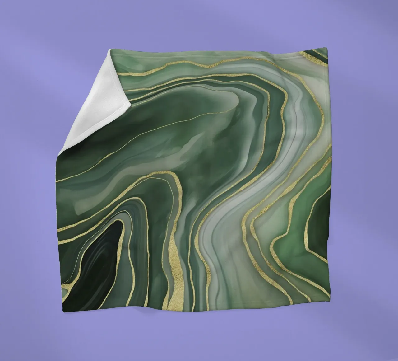 Marmer Reverie Jade Groen En Goud Luxe fleecedeken van Andrea Haase Modern Home