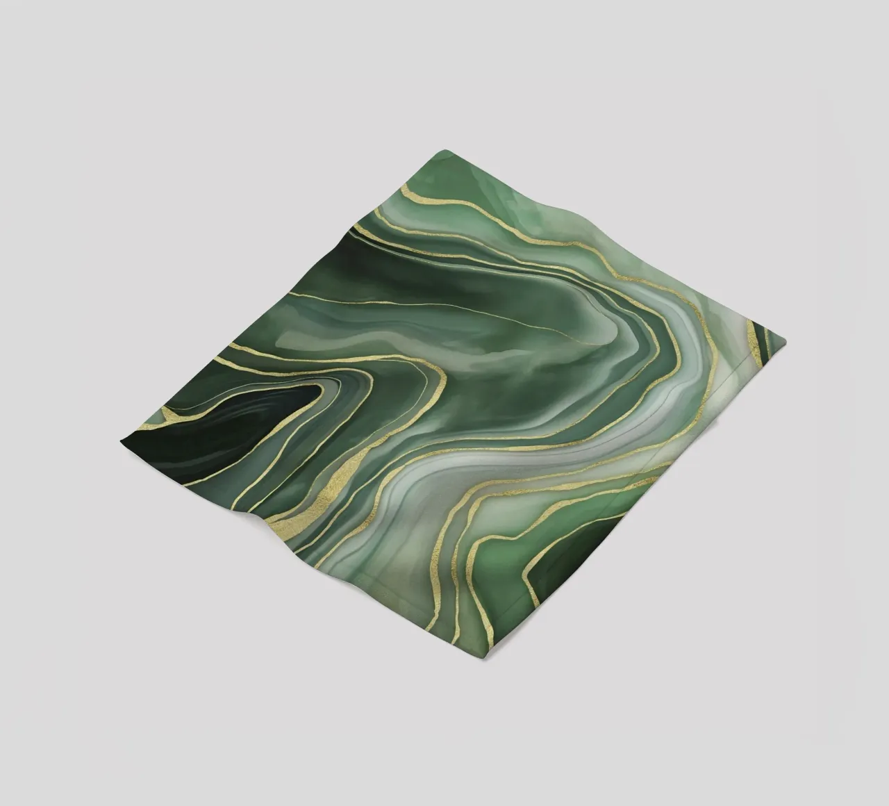 Marmer Reverie Jade Groen En Goud Luxe fleecedeken van Andrea Haase Modern Home