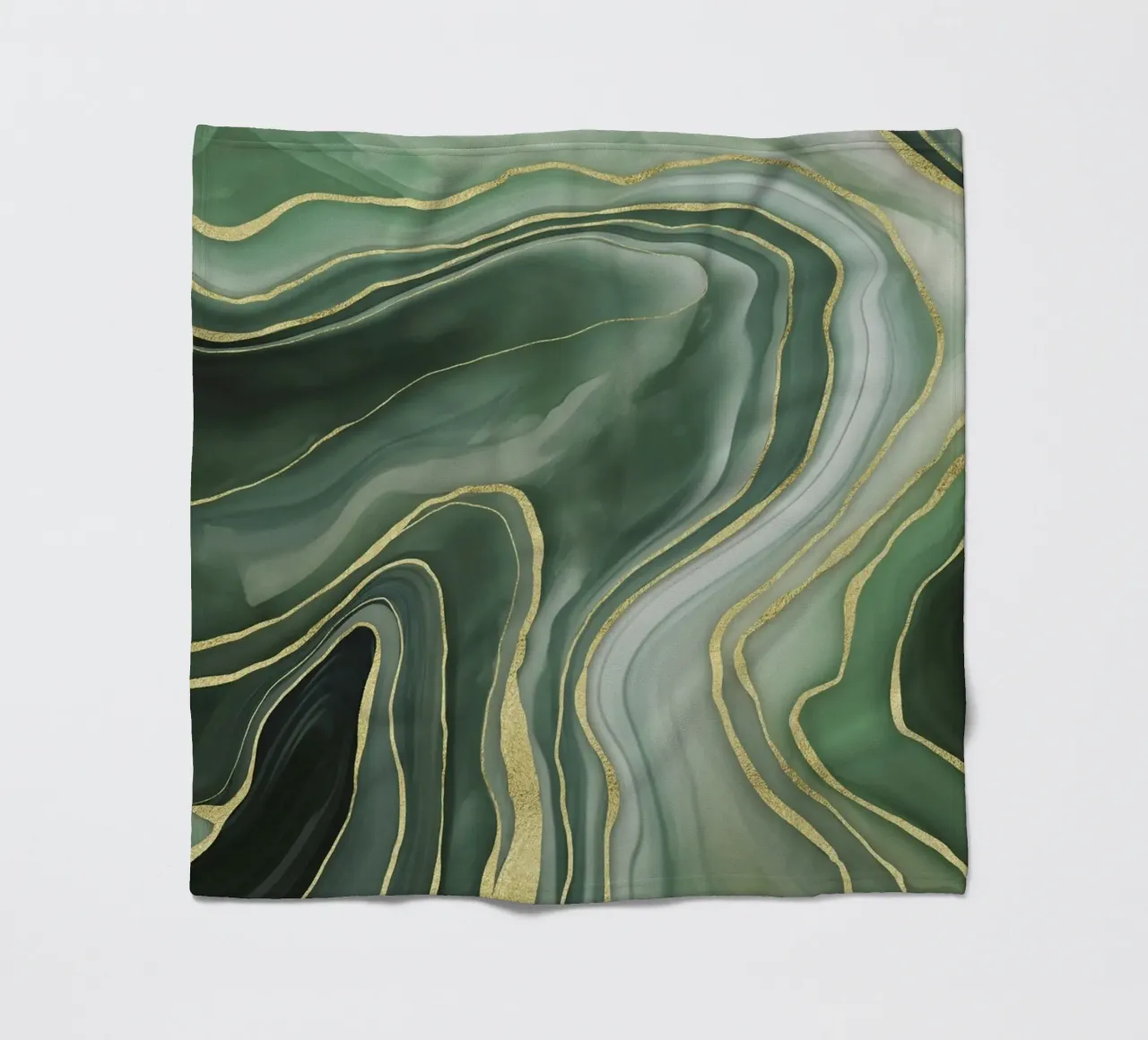 Marmer Reverie Jade Groen En Goud Luxe fleecedeken van Andrea Haase Modern Home
